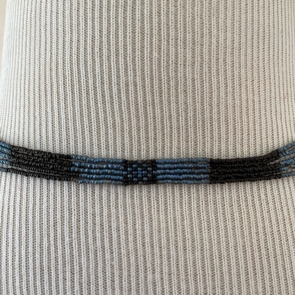 Antique 1920s Flapper Art Deco Micro Beaded Necklace with Butterfly - Picture 6 of 10